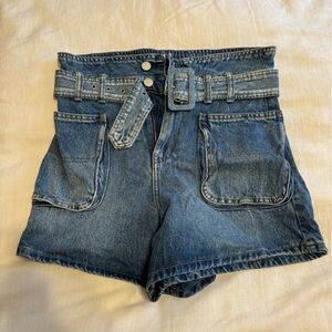 Belted Jean Shorts